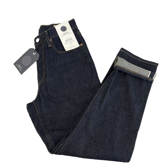 Women’s Levi’s Japanese Fabric Selvedge DenimHigh Rise Boyfriend Jeans 26x27 NWT - Picture 1 of 10